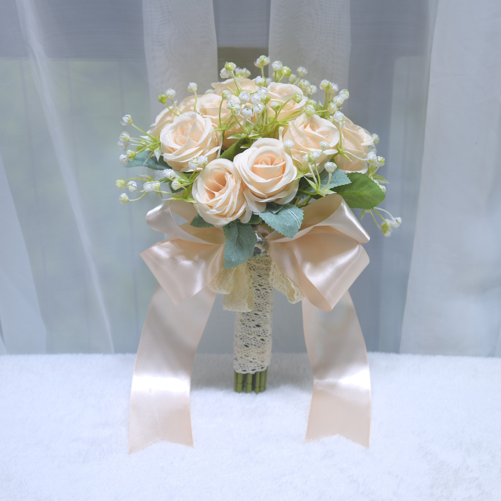 Artificial Wedding Flowers Silk Bridesmaids Bouquet Posy Holding Bride Bouquet